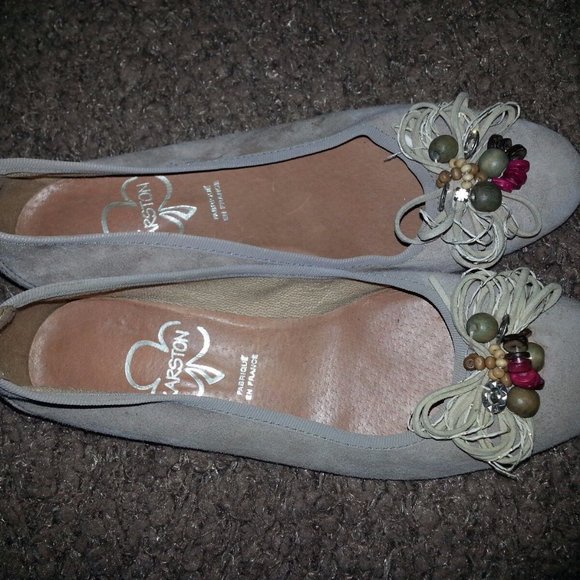 KARSTON-France-Beige Suede w/Detailing Ballet Flats-Size 37-6.5US-Excellent - Picture 6 of 7